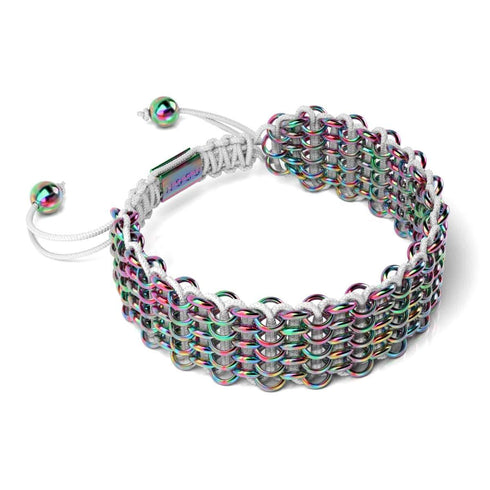 Chamäleon-Links | Deluxe Kismet Armband | Weiß x Einhorn Silber